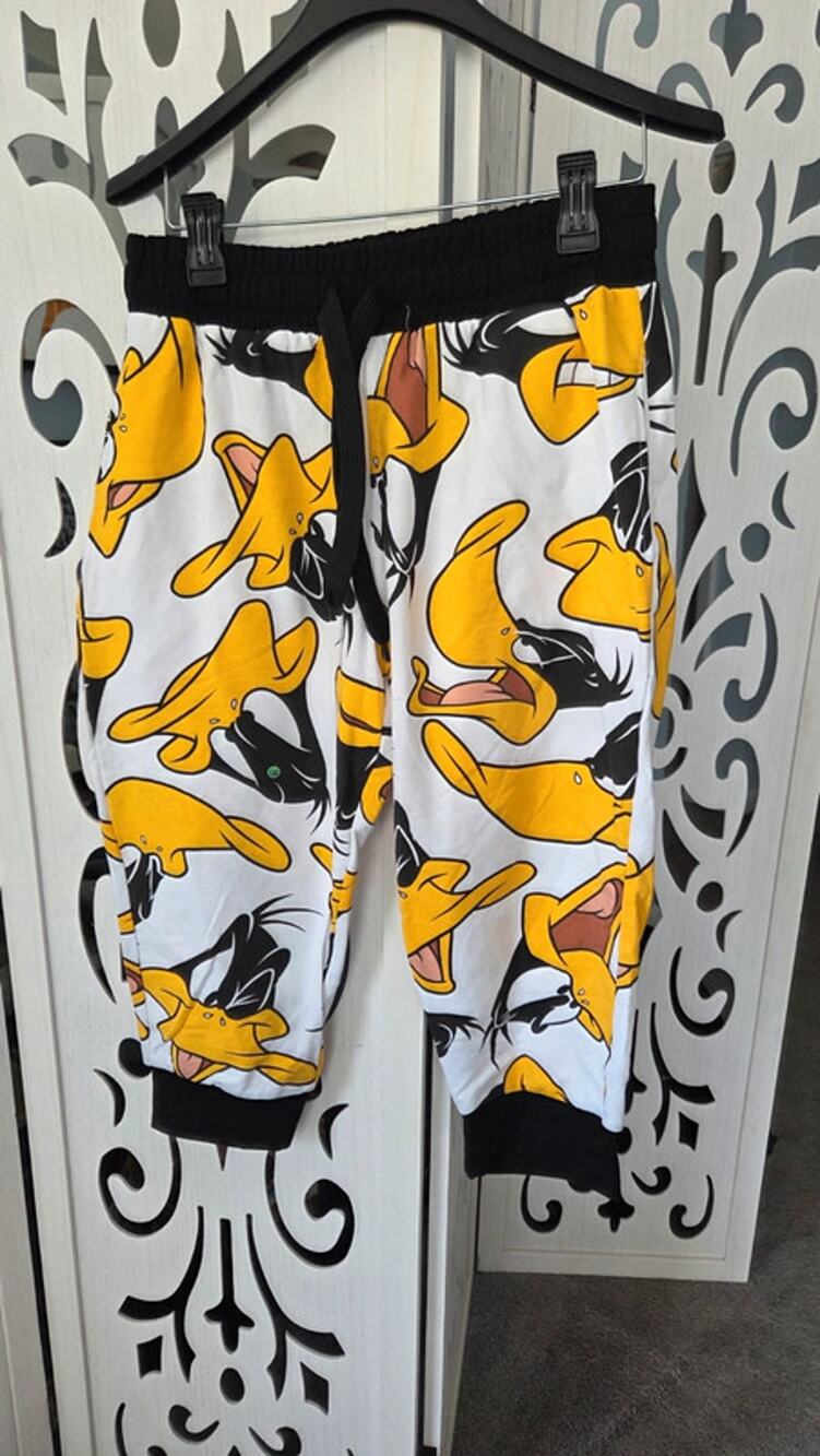 Looney Tunes Daffy Duck Graphic Jogger Pajama Pants Size Medium NWOT Warner Bros